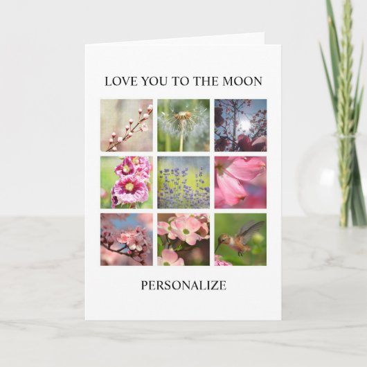 写真パーソナライズされたとテキストのコラージュ カード (正面)