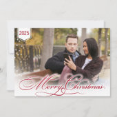 写真パーソナライズされたとテーマの色のクリスマスカード シーズンカード (正面)