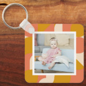 写真パーソナライズされたとパターン キーホルダー (正面)