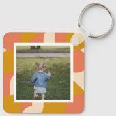 写真パーソナライズされたとパターン キーホルダー (裏面)