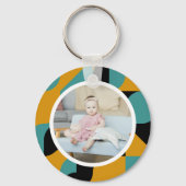 写真パーソナライズされたとパターン キーホルダー (正面)