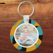 写真パーソナライズされたとパターン キーホルダー (正面)
