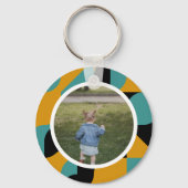 写真パーソナライズされたとパターン キーホルダー (裏面)