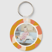 写真パーソナライズされたとパターン キーホルダー (正面)