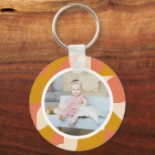 写真パーソナライズされたとパターン キーホルダー (正面)