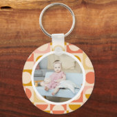 写真パーソナライズされたとパターン キーホルダー (正面)