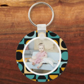 写真パーソナライズされたとパターン キーホルダー (正面)