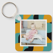 写真パーソナライズされたとパターン キーホルダー (正面)