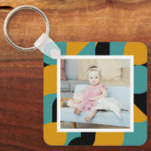 写真パーソナライズされたとパターン キーホルダー (正面)