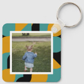 写真パーソナライズされたとパターン キーホルダー (裏面)