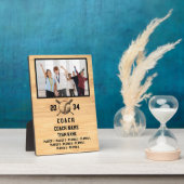 写真パーソナライズされたとプレイヤーの名前を持つコーチ フォトプラーク (側面)