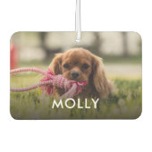 写真パーソナライズされたとペットの名前の一種 カーエアーフレッシュナー (正面)