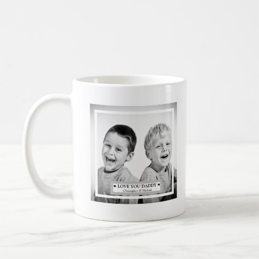 写真パーソナライズされたとメッセージ コーヒーマグカップ (左)