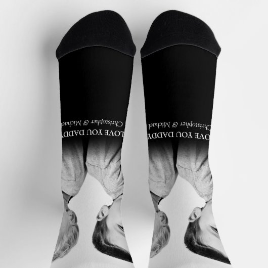 写真パーソナライズされたとメッセージ ソックス (上部)