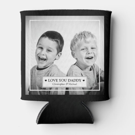 写真パーソナライズされたとメッセージ 缶クーラー (正面)