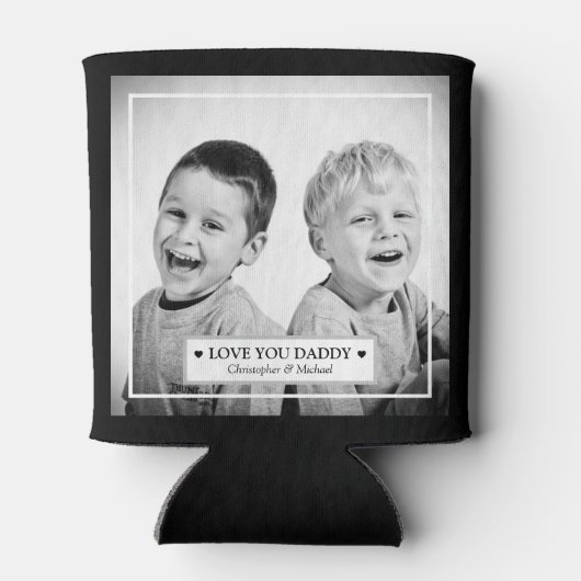 写真パーソナライズされたとメッセージ 缶クーラー (裏面)