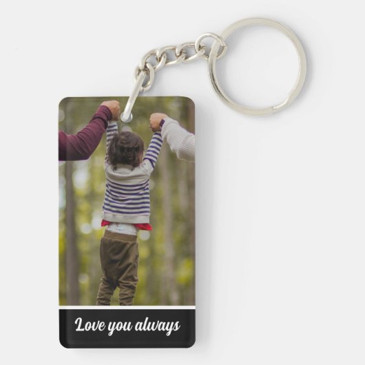 写真パーソナライズされたとメッセージKeychain Gift for Son キーホルダー (裏面)