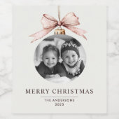「写真パーソナライズされたと一緒に楽しいクリスマス ワインラベル (シングルラベル)
