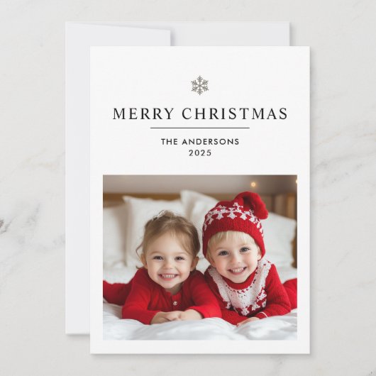 「写真パーソナライズされたと名前とメリークリスマス 招待状 (正面)