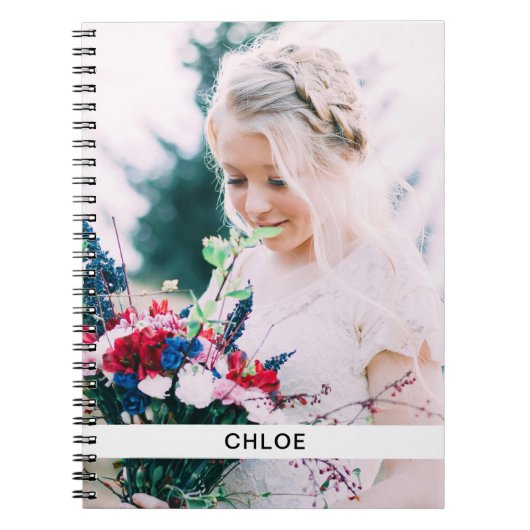 写真パーソナライズされたと名前のノートブック ノートブック (正面)