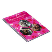 写真パーソナライズされたと名前のポープリントパターン ノートブック (右側)