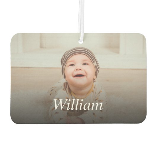 写真パーソナライズされたと名前の一種 カーエアーフレッシュナー (裏面)