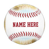 写真パーソナライズされたと名前の円 野球ボール (裏面)