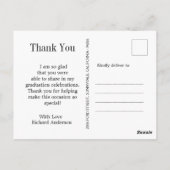 写真パーソナライズされたと名前の卒業ありがとう ポストカード (裏面)