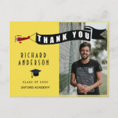 写真パーソナライズされたと名前の卒業ありがとう ポストカード (正面)