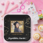 写真パーソナライズされたと名前の卒業 ペーパープレート (パーティー)