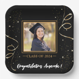 写真パーソナライズされたと名前の卒業 ペーパープレート