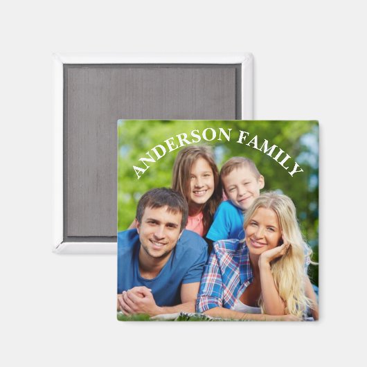 写真パーソナライズされたと名前の四角い磁石 マグネット (正面/裏面)