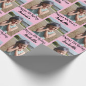 写真パーソナライズされたと名前の誕生日ラップ ラッピングペーパー (角)