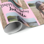 写真パーソナライズされたと名前の誕生日ラップ ラッピングペーパー (ロールコーナー)