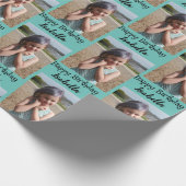 写真パーソナライズされたと名前の誕生日ラップ ラッピングペーパー (角)