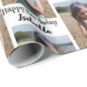 写真パーソナライズされたと名前の誕生日ラップ ラッピングペーパー (ロールコーナー)