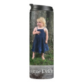 写真パーソナライズされたと名前を持つタンブラー タンブラー (回転右)