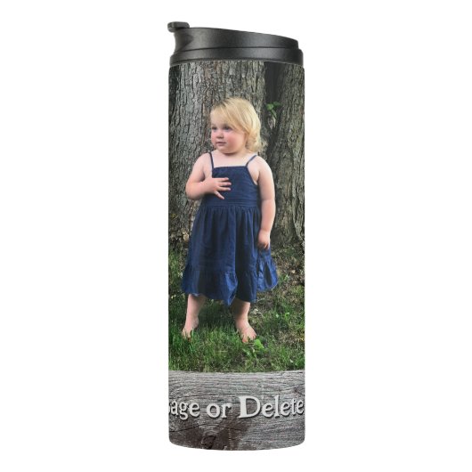 写真パーソナライズされたと名前を持つタンブラー タンブラー (回転右)