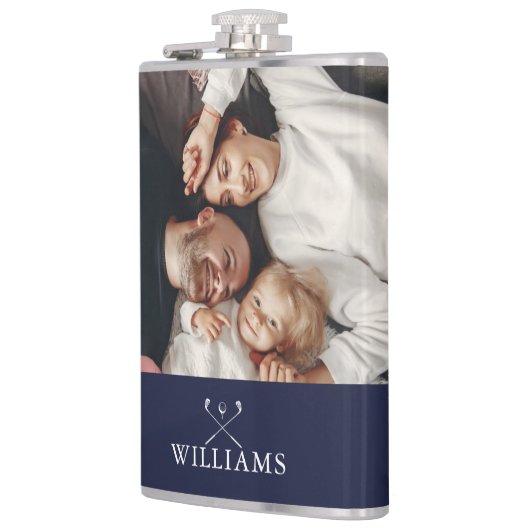 写真パーソナライズされたと名前ゴルフクラブNavy Blue フラスク (左)
