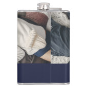 写真パーソナライズされたと名前ゴルフクラブNavy Blue フラスク (裏面)