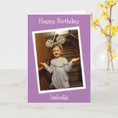 写真パーソナライズされたと名前チャイルドの誕生日 カード (黄色い花)