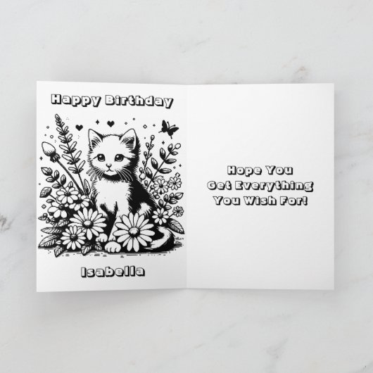 写真パーソナライズされたと名前チャイルドの誕生日 カード (内部)