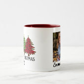 写真パーソナライズされたと名前メリークリスマス ツートーンマグカップ (中央)