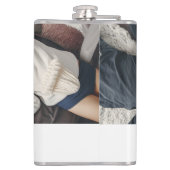 写真パーソナライズされたと名前モノグラム金ゴールド フラスク (裏面)