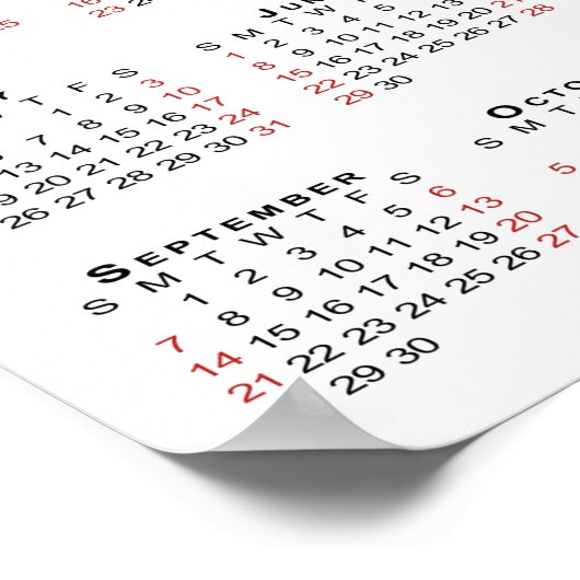 写真パーソナライズされたと名前2025カレンダー ポスター (角)