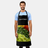 写真パーソナライズされたと名前 エプロン (着用した状態)