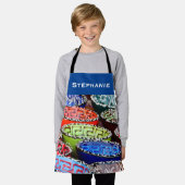 写真パーソナライズされたと名前 エプロン (着用した状態)