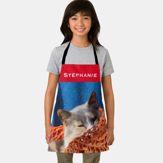 写真パーソナライズされたと名前 エプロン (インサイチュ)