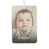 写真パーソナライズされたと名前 カーエアーフレッシュナー (正面)