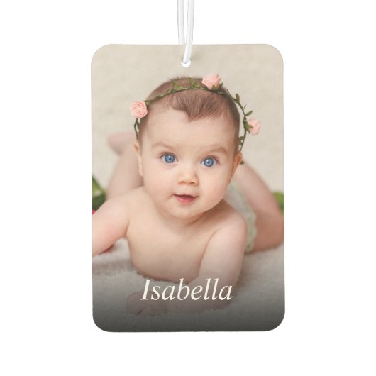 写真パーソナライズされたと名前 カーエアーフレッシュナー (裏面)